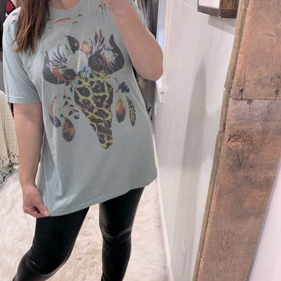 Boho T-shirt size XLarge Texas longhorn graphic - Picture 1 of 7